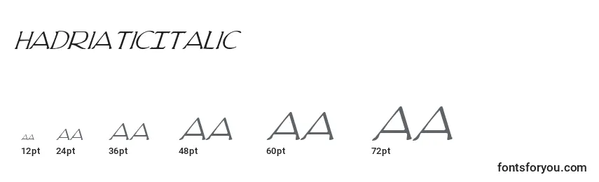 sizes of hadriaticitalic font, hadriaticitalic sizes
