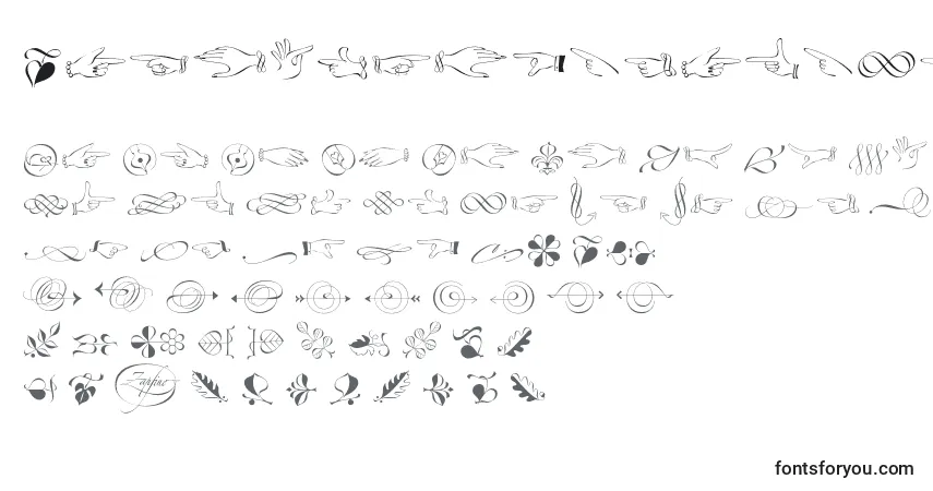 characters of zapfinoextraltornaments font, letter of zapfinoextraltornaments font, alphabet of  zapfinoextraltornaments font