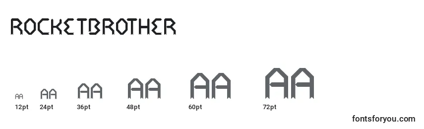 sizes of rocketbrother font, rocketbrother sizes