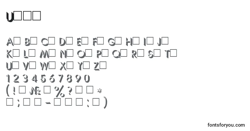 characters of umbr font, letter of umbr font, alphabet of  umbr font