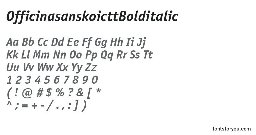 characters of officinasanskoicttbolditalic font, letter of officinasanskoicttbolditalic font, alphabet of  officinasanskoicttbolditalic font