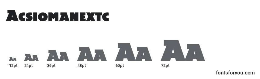 sizes of acsiomanextc font, acsiomanextc sizes