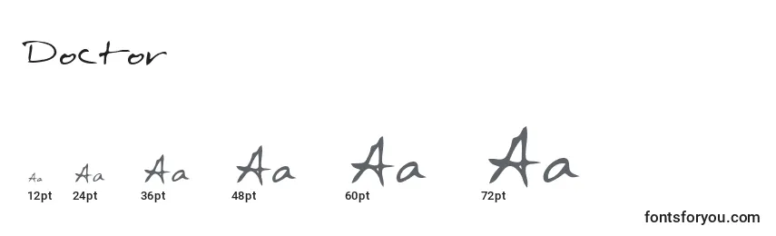 sizes of doctor font, doctor sizes