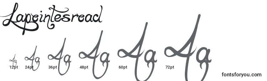 sizes of lapointesroad font, lapointesroad sizes