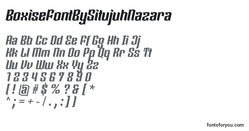 characters of boxisefontbysitujuhnazara font, letter of boxisefontbysitujuhnazara font, alphabet of  boxisefontbysitujuhnazara font