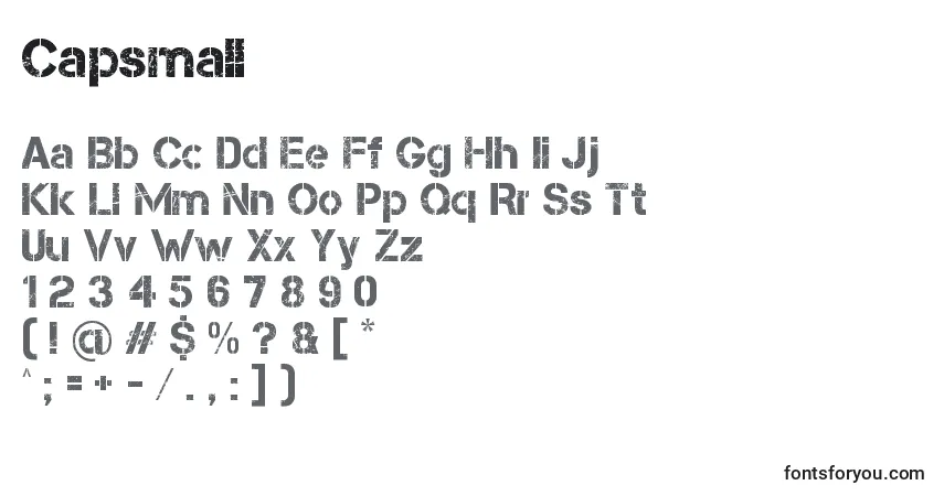 characters of capsmall font, letter of capsmall font, alphabet of  capsmall font
