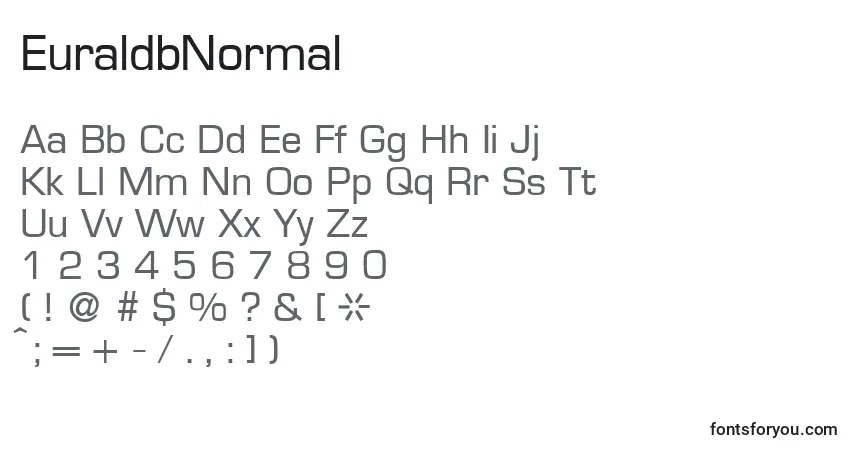 characters of euraldbnormal font, letter of euraldbnormal font, alphabet of  euraldbnormal font