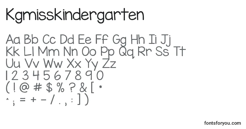 characters of kgmisskindergarten font, letter of kgmisskindergarten font, alphabet of  kgmisskindergarten font