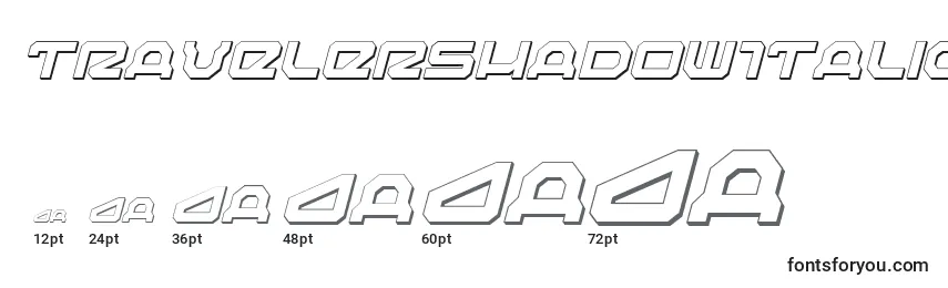 sizes of travelershadowitalic font, travelershadowitalic sizes