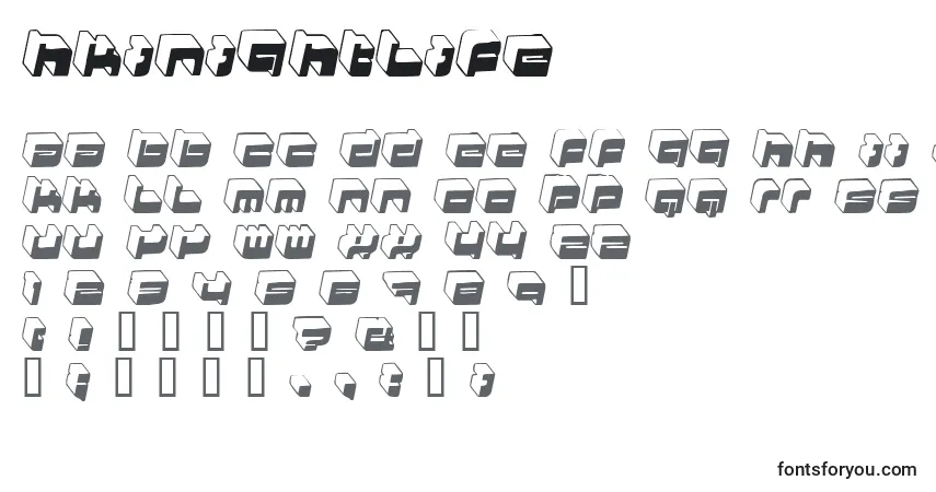 characters of hkinightlife font, letter of hkinightlife font, alphabet of  hkinightlife font