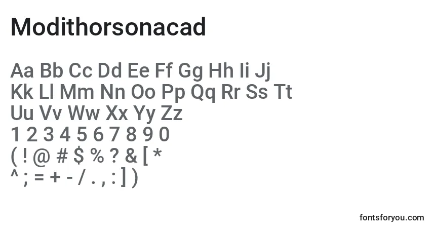 characters of modithorsonacad font, letter of modithorsonacad font, alphabet of  modithorsonacad font