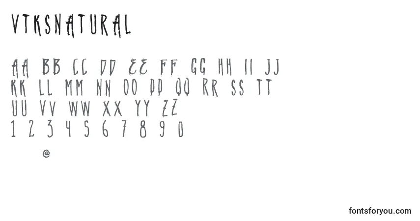 characters of vtksnatural font, letter of vtksnatural font, alphabet of  vtksnatural font