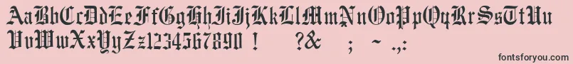 フォントJmhWulfilaNew – ピンクの背景に黒い文字