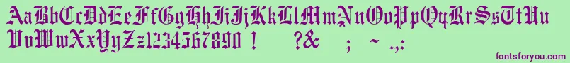 JmhWulfilaNew Font – Purple Fonts on Green Background