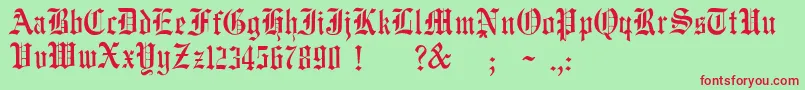 JmhWulfilaNew Font – Red Fonts on Green Background