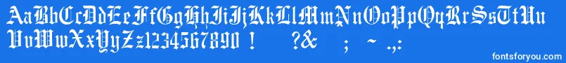 JmhWulfilaNew Font – White Fonts on Blue Background