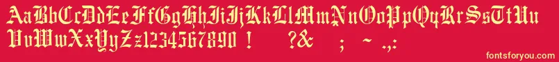 JmhWulfilaNew Font – Yellow Fonts on Red Background