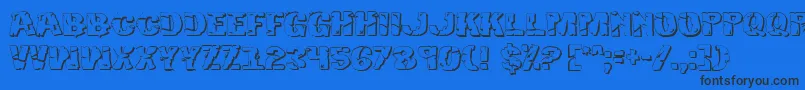 Hulk3D2 Font – Black Fonts on Blue Background