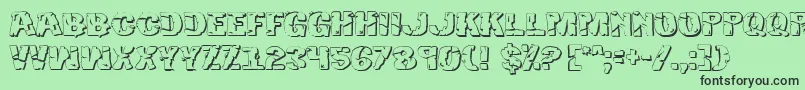 フォントHulk3D2 – 緑の背景に黒い文字