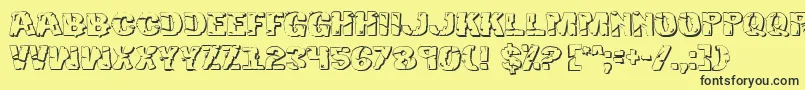 Hulk3D2 Font – Black Fonts on Yellow Background