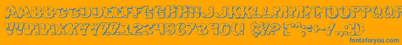 Hulk3D2 Font – Blue Fonts on Orange Background