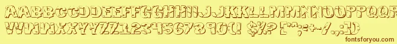 Hulk3D2 Font – Brown Fonts on Yellow Background