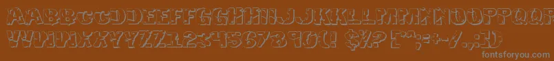 Hulk3D2 Font – Gray Fonts on Brown Background