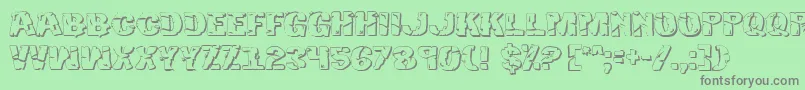 フォントHulk3D2 – 緑の背景に灰色の文字