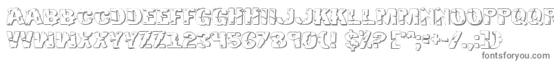 Hulk3D2-fontti – harmaat kirjasimet valkoisella taustalla
