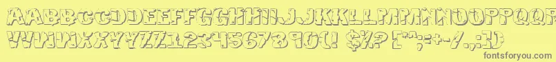 Hulk3D2 Font – Gray Fonts on Yellow Background