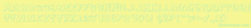 Hulk3D2 Font – Green Fonts on Yellow Background