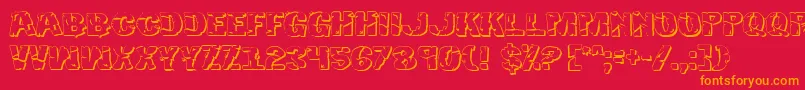 Hulk3D2 Font – Orange Fonts on Red Background