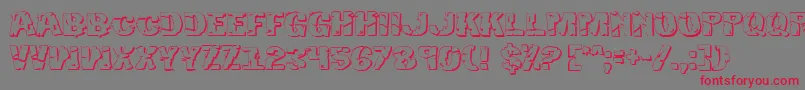 フォントHulk3D2 – 赤い文字の灰色の背景