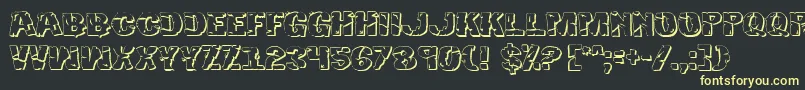 Hulk3D2 Font – Yellow Fonts on Black Background