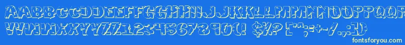 Hulk3D2 Font – Yellow Fonts on Blue Background