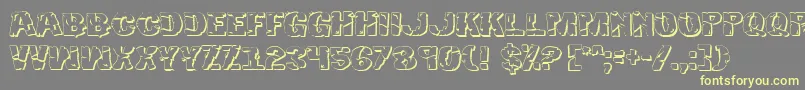 Hulk3D2 Font – Yellow Fonts on Gray Background