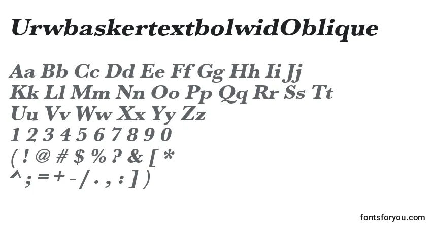 Schriftart UrwbaskertextbolwidOblique – Alphabet, Zahlen, spezielle Symbole