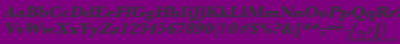 フォントUrwbaskertextbolwidOblique – 紫の背景に黒い文字