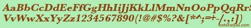 UrwbaskertextbolwidOblique Font – Brown Fonts on Green Background