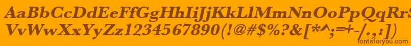 UrwbaskertextbolwidOblique Font – Brown Fonts on Orange Background