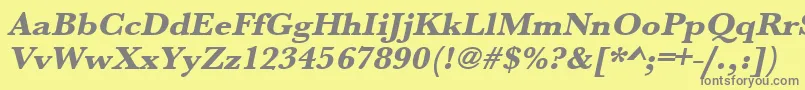 UrwbaskertextbolwidOblique Font – Gray Fonts on Yellow Background