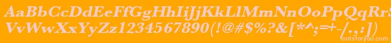 UrwbaskertextbolwidOblique Font – Pink Fonts on Orange Background