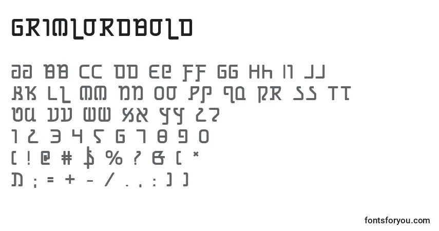characters of grimlordbold font, letter of grimlordbold font, alphabet of  grimlordbold font