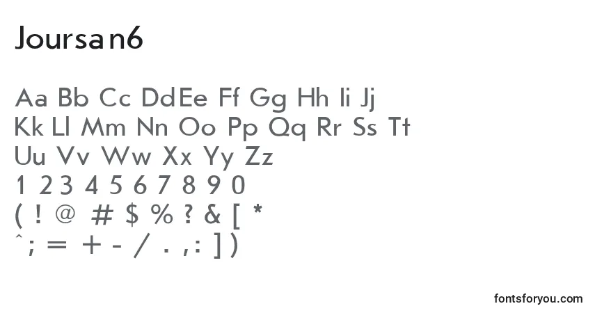 characters of joursan6 font, letter of joursan6 font, alphabet of  joursan6 font