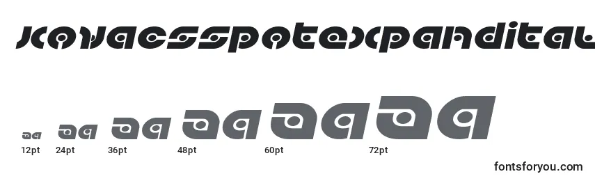 sizes of kovacsspotexpandital font, kovacsspotexpandital sizes