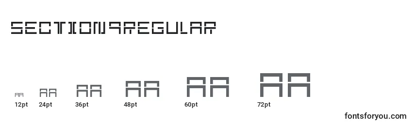 sizes of section9regular font, section9regular sizes