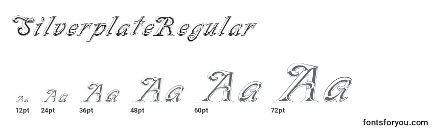sizes of silverplateregular font, silverplateregular sizes