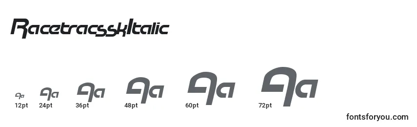 sizes of racetracsskitalic font, racetracsskitalic sizes