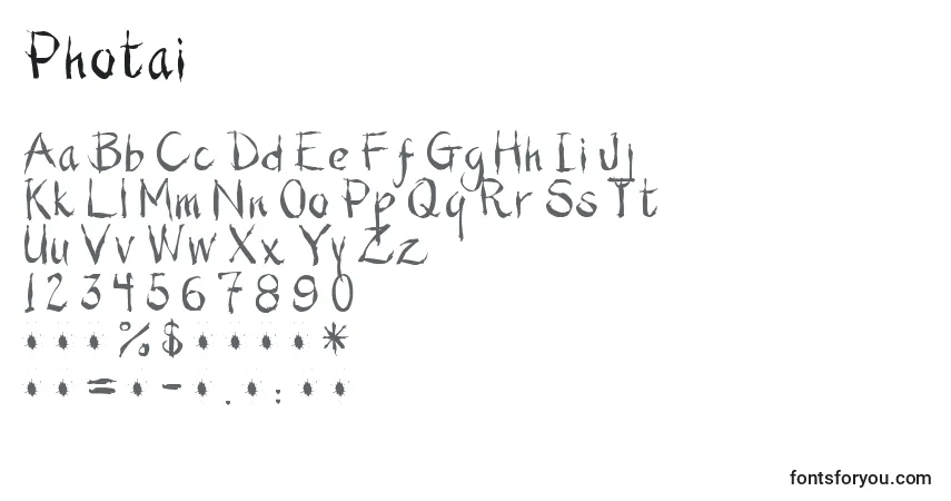 characters of photai font, letter of photai font, alphabet of  photai font