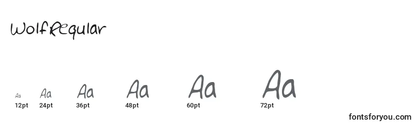 sizes of wolfregular font, wolfregular sizes
